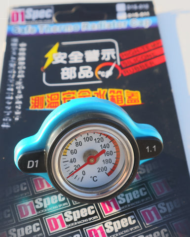 D1 Radiator Cap With Temp Gauge 0.9 1.1 or 1.3 Bar
